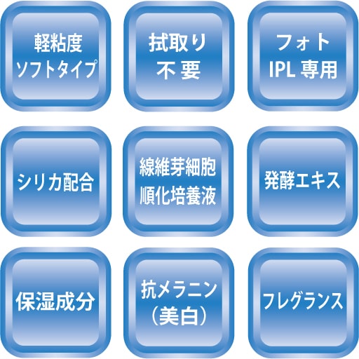 CXライトニングジェル、フォトIPLソフトタイプの特長